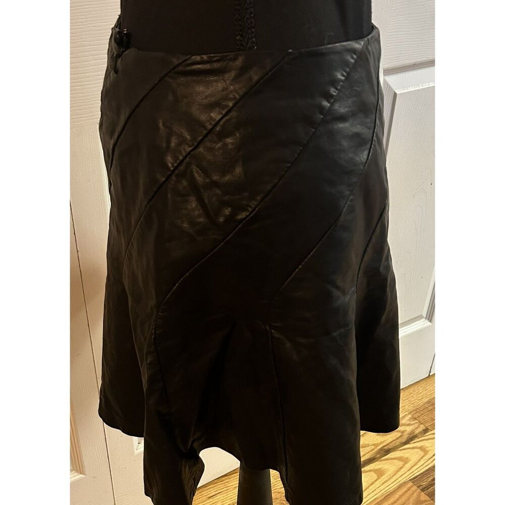 Free People About a Girl black vegan leather swing miniskirt size 8 - Picture 8 of 8